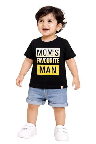 Image of BODYCARE Kids Inafant Placement Print Boys Round Neck Half Sleeves Cotton T-Shirt | Skin Friendly Regular Fit | Soft Breathable Fabric Comfortable & Durability | Pack of 1 | Mustard | Age 6-12 Months