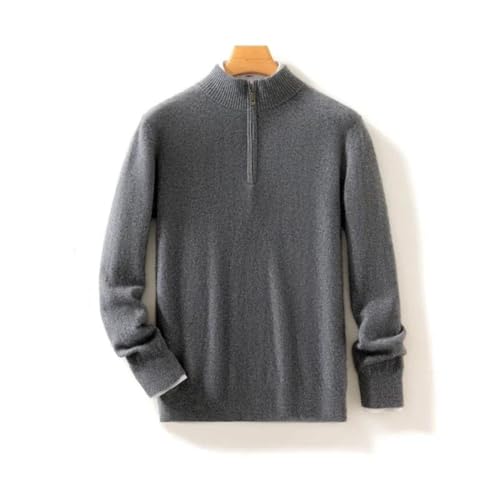 Men's Winter Merino Wool Sweater - Mock Neck Half-Zip Knit Pullover Cashmere Casual Long Sleeve Top2