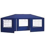 Casaria Gazebo da Giardino 3x6m Protezione UV 18m² Idrorepellente 6 Pareti Tenda Feste Padiglione Tendone Giardino
