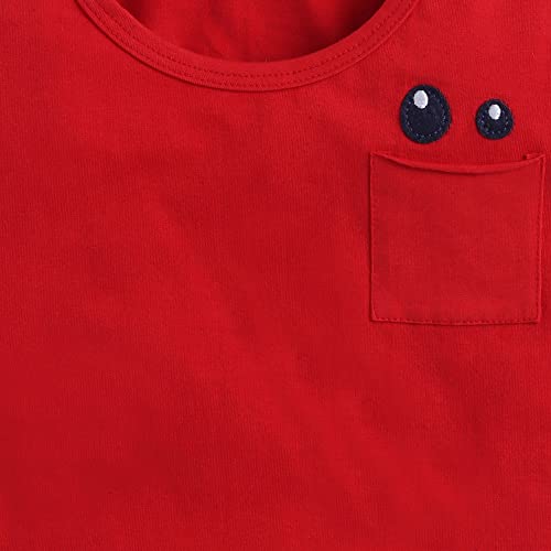 Image of Hopscotch Boy Cotton Solid T-shirt And Shorts Set Red Color