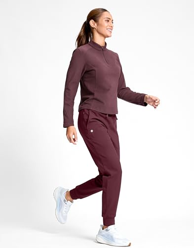 Image of G Gradual Women's Fleece Lined Joggers with Zipper Pocket Water Resistant Running Hiking Pants Winter Warm Thermal Sweatpants