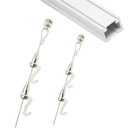 Binario regolabile per appendere quadri e sistema a filo per cornici e specchi, cavo bianco da 140 cm, perfetto per decorazioni domestiche e gallerie