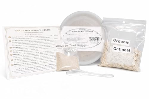 Microworm Culture Kit &ndash; Live Aquarium Fry Food Starter &ndash; Grow Your Own Microworms with Media...
