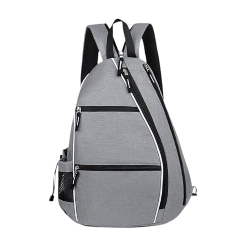 KiBcsLic Mochila de Tenis Mochila Cruzada para Raquetas Bolsa de Bádminton Y Bolsa de Hombro Versátil con Varios Bolsillos para Organizar Adecuado para Viajes, Gris