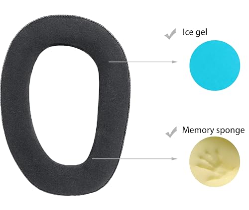 Almohadillas de repuesto compatibles con audífonos Sennheiser GSP 370 | Negro/Gel hielo de alta densidad que aísla el sonido, almohadillas suaves miniatura 2