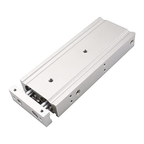 Baomain Compact Aluminum Air Cylinder Cxsm 25 X 150 Guide Rod Plate Double Rod Guided Pneumatic Slide Bearing Cushioned #TOP2