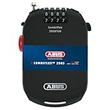 ABUS Spezialschloss Combiflex 2503/120 - Geeignet als Gepäcksicherung, Skischloss, Helmsicherung - 120 cm Stahlkabel - mit Zahlencode - Schwarz