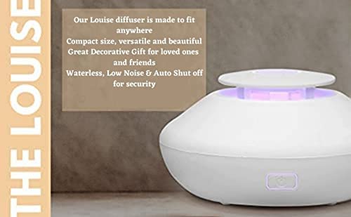 Lemon + Co. Humidifier Ultrasonic Aromatherapy Waterless Diffuser White Cool Mist Air Aromatherapy Essential Oil Diffuser For Office, Home, Bedroom, Living Room, Yoga, Spa; Multiple Lighting Options #TOP5