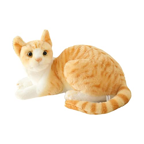 perfk Doux Chat en Peluche Confortable pour la Peau poupée réaliste Belle Simulation Chats Siamois pour Enfants Adultes Enfants, styleA