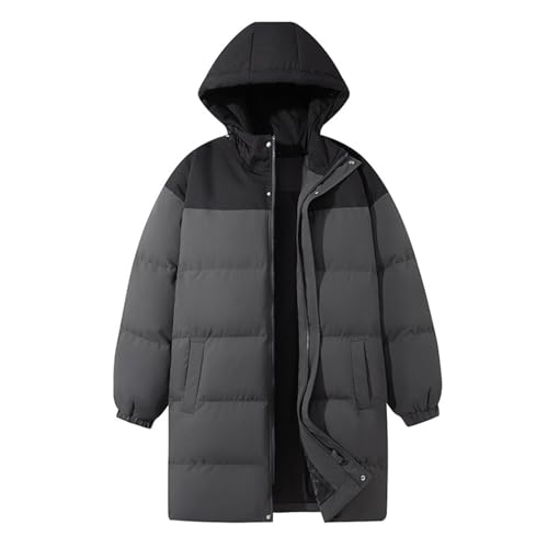 Manteau d'hiver homme contre le vent glacial veste mi-longue épaisse rembourrée color-block