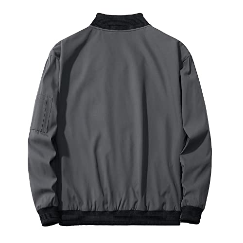 URBANFIND Men's Slim Fit Lightweight Sportswear Jacket Casual Bomber Jacket US S Grey