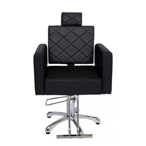 Cadeira Poltrona De Salão De Beleza Cabeleireiro Hidráulica Evidence Encosto Fixo (Preto)