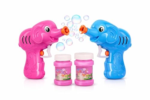 Image of Crafts and Toys Elephant Bubble Gun Toy for Kids (Pack of 1) with Bubble Liquid Bottle | Hand Pressing Bubble Blower | Fun Outdoor & Indoor Toy for Boys & Girls (N620)