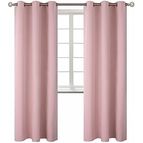 BGment Blackout Curtains for Bedroom - Grommet Thermal Insulated Room Darkening Curtains for Living Room, Set of 2 Panels (42 x 84 Inch, Baby Pink) Cover