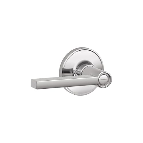 J-Series by Schlage Solstice Door Lever with Standard Trim, Bed & Bath Privacy Lock, Bright Chrome, J40 SOL 625