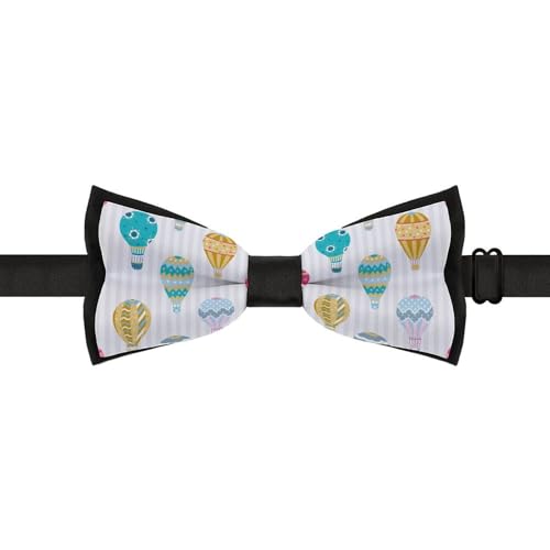 GoasNei Cute Hot Air Balloon Print Bow Tie for Men Adjustable Necktie Funny Tie Neck Ties for Weddings Party