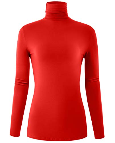 Image of AUHEGN Women's Long Sleeve Lightweight Turtleneck Top Pullover Casual Active Layer Tops Shirts
