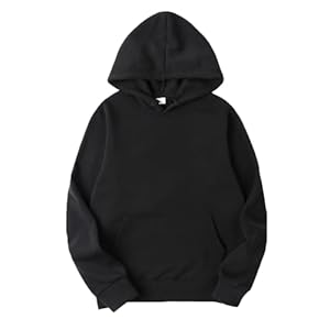 Freebily Unisex Mens Classic Plain Pullover Hooded Sweatshirt Long Sleeve Casual Hoodie Sweater with Pockets