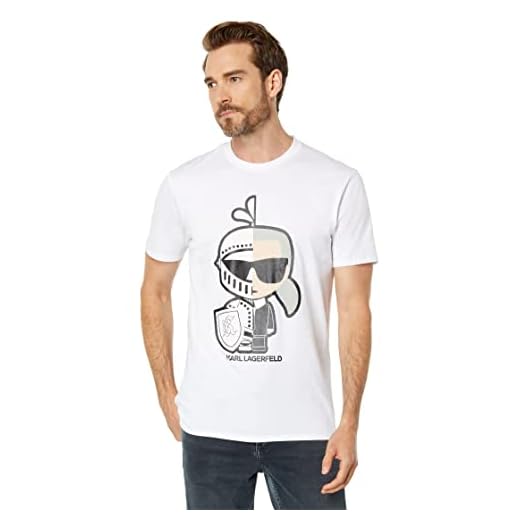 Karl Lagerfeld Paris Men's Crew Neck Short Sleeve Solid T-Shirt, White, Large