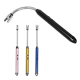 Custom Extra Long Electric Lighter, USB Rechargeable Candle Lighter, Reusable Electric Lighter with Charger for Indoor and Outdoor, Camping Essential for Men and Women, Engravable Designs (Black)