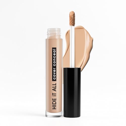 Hilary Rhoda Hide It All Cover Conceal | Conceals Masks, Scars & Dark Circles | High Coverage Concealer | With Shea Butter | Matte Finish | Cruelty-Free & Vegan – 3.7ml (Beige – Shade 5)