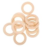 EXAOMBLE 10 Anillos de Madera Natural para Manualidades Macramé y Proyectos Diy, Acabado Liso y Diseño Estético, Ideales para Joyería y Colgantes Artesanales