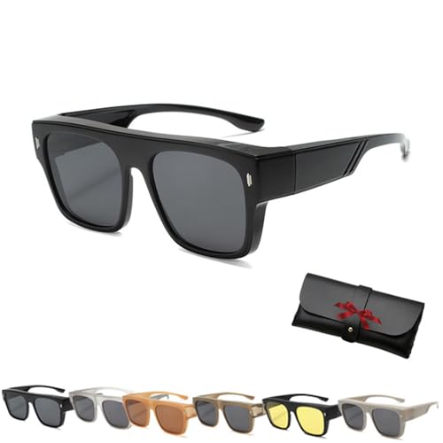Myliia Fit over Sunglasses, Myliia Sunglasses Fit over Glasses, Trendy Oversized Polarized Sun Glasses for Women Men