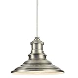 allen + roth Hainsbrook Antique Pewter Mini Rustic Cone Pendant