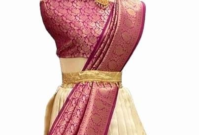 Image of ZITON ARICO MART Women's Indian Traditional Kanjivaram Silk Pure Weaving Lehenga Choli Along With Dupatta And Blouse Piece, Half Saree (Unstitched)