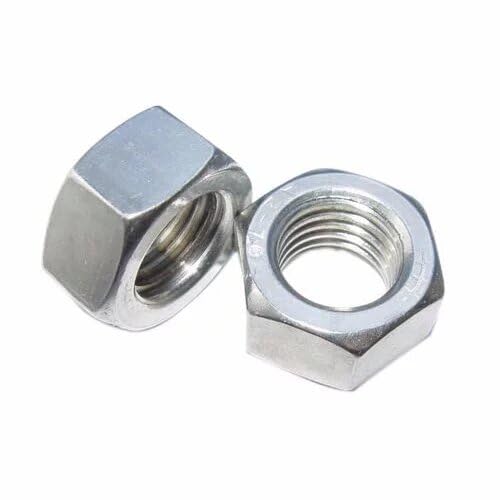 Generic 2pcs M24 x 2mm Pitch Stainless Steel Fine Thread Hex Nut Metric, Silver