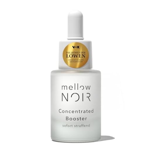 mellow NOIR Concentrated Booster | SOFORT STRAFFEND | vegan, klimaneutral & clean | Hyaluron Gesichtsserum | 15 ml | zertifizierte Naturkosmetik | Augenserum | Serum zur Augenpflege & Gesichtspflege