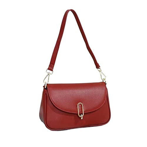 Bolso bandolera de cuero RajoNN de mujer con correa ajustable y espacioso compartimento dorado