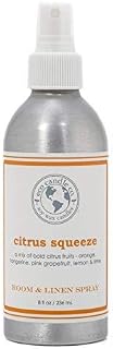 ECO CANDLE CO. Room & Linen Spray, Citrus Squeeze, 8 oz. - Scents Of Orange, Tangerine, Grapefruit, Lemon, & Lime - Recycled Aluminum Bottle, No Propellents, Pump Top, All Natural Ingredients