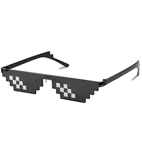 LEEQBCR 1 pezzo Occhiali a Mosaico, Occhiali da Sole MLG Occhiali da Sole con Rimbalzo Pixel Personali per Fotografia di Feste Neri