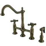Kingston Brass KS1273AXBS Heritage Kitchen Faucet with Brass Sprayer, 8-3/4-Inch, Vintage Brass