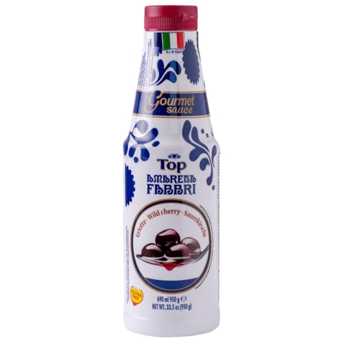 Fabbri Topping Gourmet Sauce Amarena Fabbri 950g | Sauce à l’Amarena, idéale pour glaces et desserts