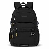 Mochila Notebook Grande Capacidade Reforçada Semi Impermeável Executiva Unissex para Escola Faculdade Trabalho Viagem com Bolso para Garrafa(Preto)