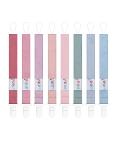 Image of ALVABABY Pacifier Clips 8 Pack Pacifier Binky Paci Holder Leashes for Baby Teethers 8DP10