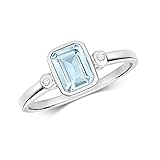 EDS Jewels Sophisticated 9ct White Gold Ladies Diamond Ring Brilliant Cut H - PK with Aquamarine WJS35626RSP