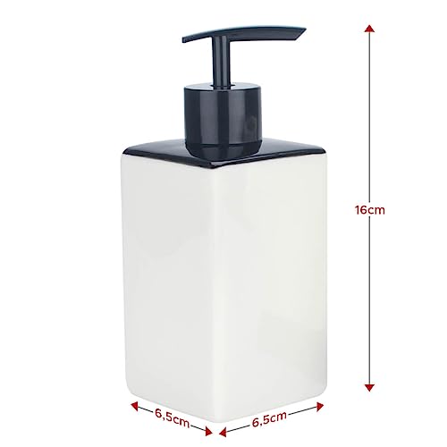 Kit Banheiro Lavabo Porcelana 2 Peças Quadrado Black & White