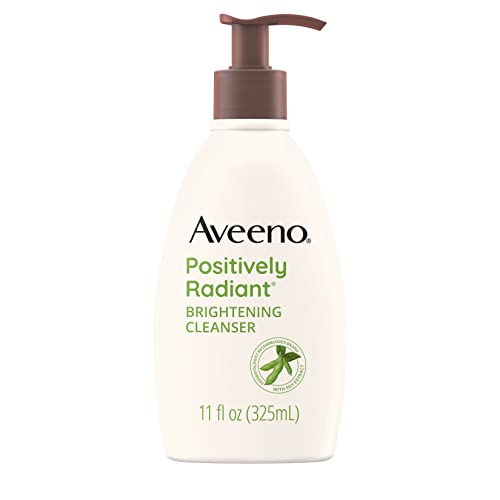 Aveeno Positively Radiant Brightening Facial Cleanser For Sensitive Skin, Targets Dull Skin, Moisture Rich Soy Extract, Non-Comedogenic, Oil- & Soap-Free, Hypoallergenic, 11 Fl. Oz #TOP7