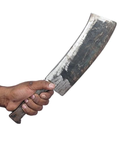 Image of Brand - Heavy Duty Meat Cleaver and Butcher Knife, Truck Spring Premium High-Carbon Stainless Steel Iron Sharp Blade, for Cutting Meat, Bones, Hand-Made Iron Steel Knife
