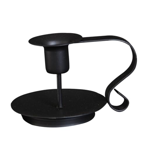Hemobllo Portavelas de Hierro Fundido Clásico para Velas Cónicas Soporte Resistente Negro para Decoración de Hogar Bodas y Eventos Compatible con Velas
