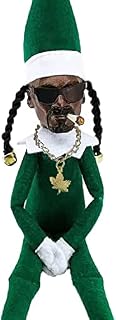vancauk Snoop on A Stoop Christmas Elf Doll with A Gold Necklacel, Naughty Boy Novelty Resin Doll Snoop on the Stoop Doll Fun Collectible Hip Hop Doll Gift for Home Garden Decoration Holiday