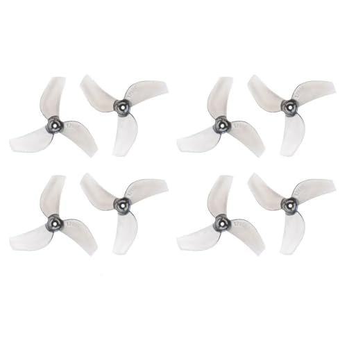 Hélices 3 pales 31mm avec trou 1mm pour drone FPV M6 65mm en lot de 4 paires gris clair
