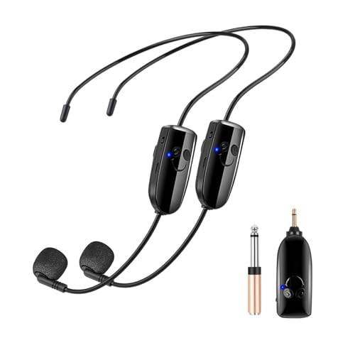 HUACAM Das Head-Mikrofon mit 2,4-G-Kabellos-Verstärker für Bühnen, Lehrer, Touristenführer und Fitnesslehrer