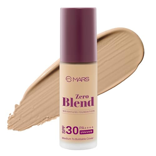 MARS SPF30 PA++++Zero Blend Weightless Foundation for Makeup (30ml) (09-AMBER MAPLE) | Long-Lasting | Matte Finish | Buildable Coverage | Sweat-Proof
