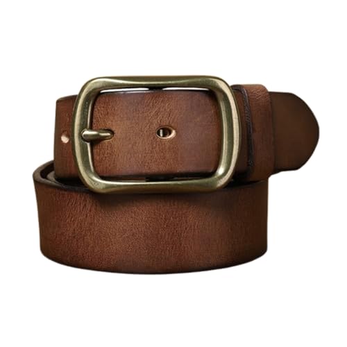 Ceinture en cuir de vachette pleine fleur artisanale avec boucle en laiton