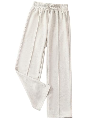 Girl's Jogger Swearpants High Elastic Waist Pants Casual Baggy Wide Leg Sweatpants with Pocket