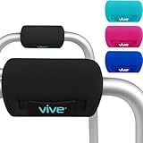 Vive Walker Handle Cushions - Padded Hand Covers - Soft Padding Medical Accessories for Folding Rolling Wheelchair, Rollator Handle, Senior, Elderly Grippers - Foam Crutch Pads Grips - Mobility Aid (Black)